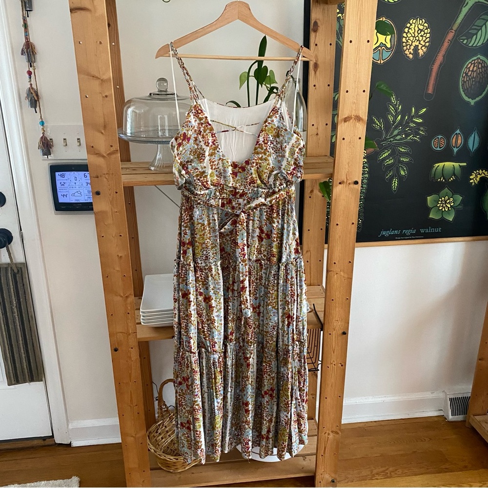 Free People Valerie Multicolor Floral Boho Maxi Dress Small - Picture 3 of 16